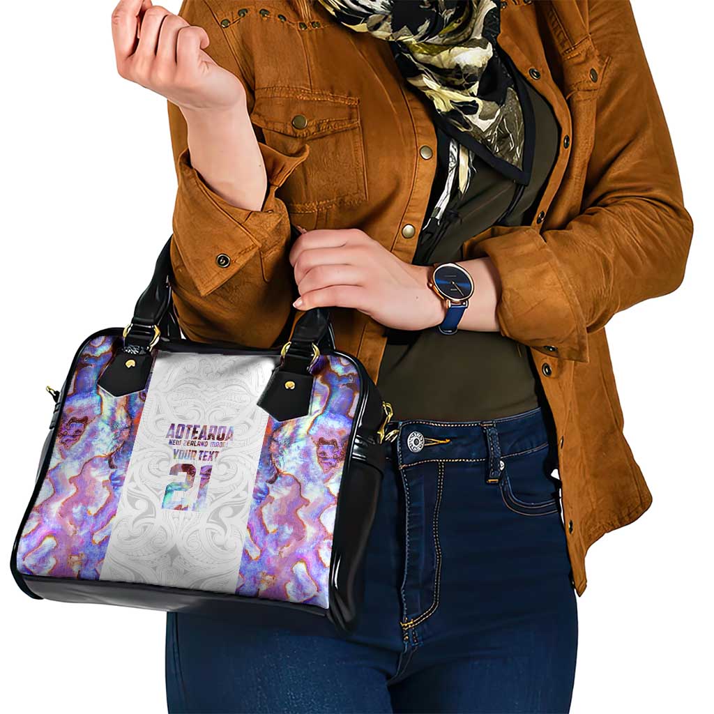 Custom New Zealand Aotearoa Shoulder Handbag Pink Maori Paua Shell Indigenous - Aussie Hoodie