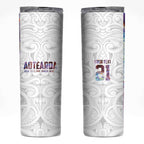 Custom New Zealand Aotearoa Skinny Tumbler Pink Maori Paua Shell Indigenous - Aussie Hoodie