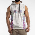 Custom New Zealand Aotearoa Sleeveless Hoodie Pink Maori Paua Shell Indigenous - Aussie Hoodie