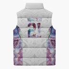 Custom New Zealand Aotearoa Sleeveless Puffer Jacket Pink Maori Paua Shell Indigenous - Aussie Hoodie