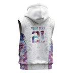 Custom New Zealand Aotearoa Sleeveless Zip Hoodie Pink Maori Paua Shell Indigenous LT9