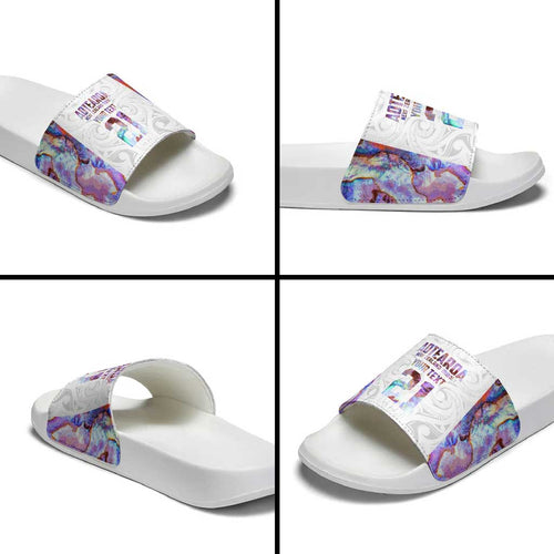 Custom New Zealand Aotearoa Slide Sandals Pink Maori Paua Shell Indigenous - Aussie Hoodie