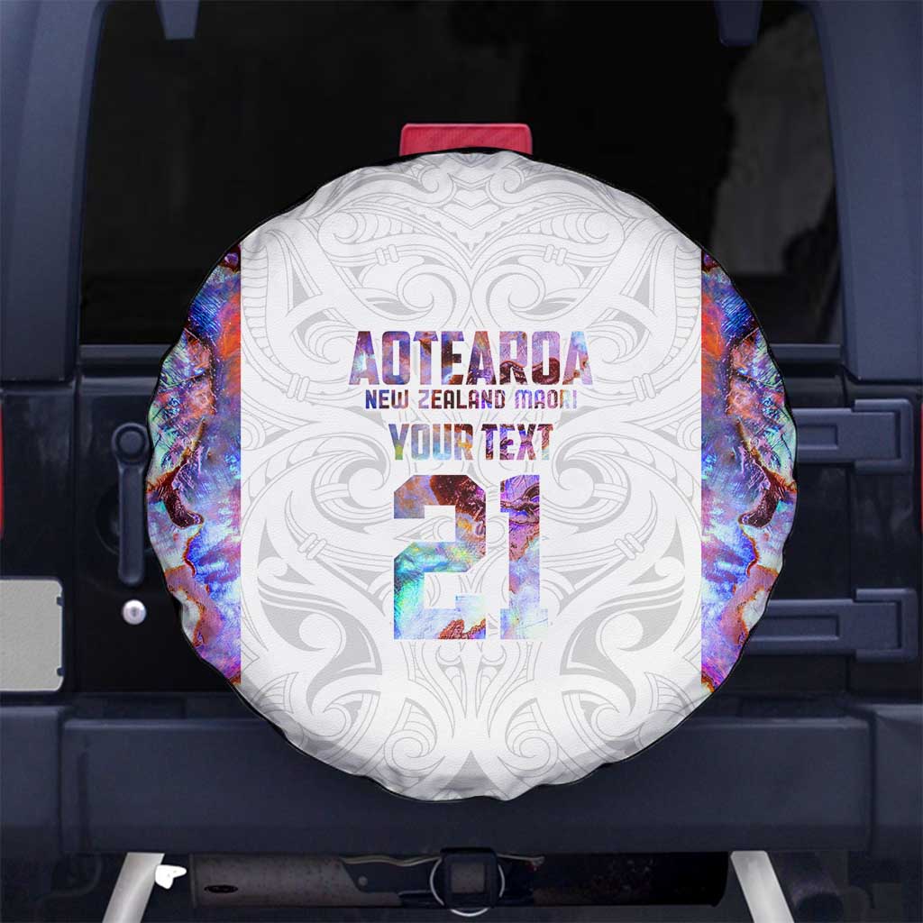 Custom New Zealand Aotearoa Spare Tire Cover Pink Maori Paua Shell Indigenous - Aussie Hoodie