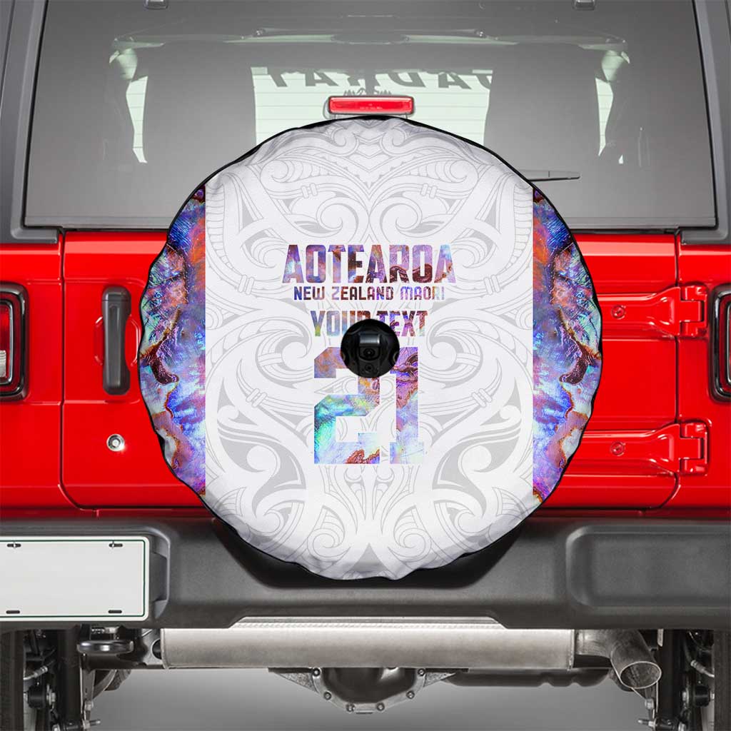 Custom New Zealand Aotearoa Spare Tire Cover Pink Maori Paua Shell Indigenous - Aussie Hoodie