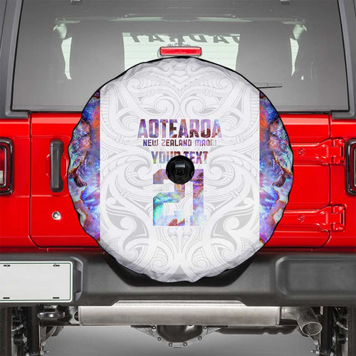 Custom New Zealand Aotearoa Spare Tire Cover Pink Maori Paua Shell Indigenous - Aussie Hoodie