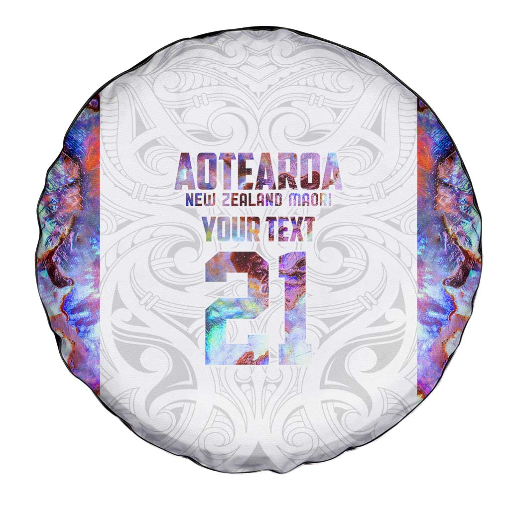 Custom New Zealand Aotearoa Spare Tire Cover Pink Maori Paua Shell Indigenous - Aussie Hoodie