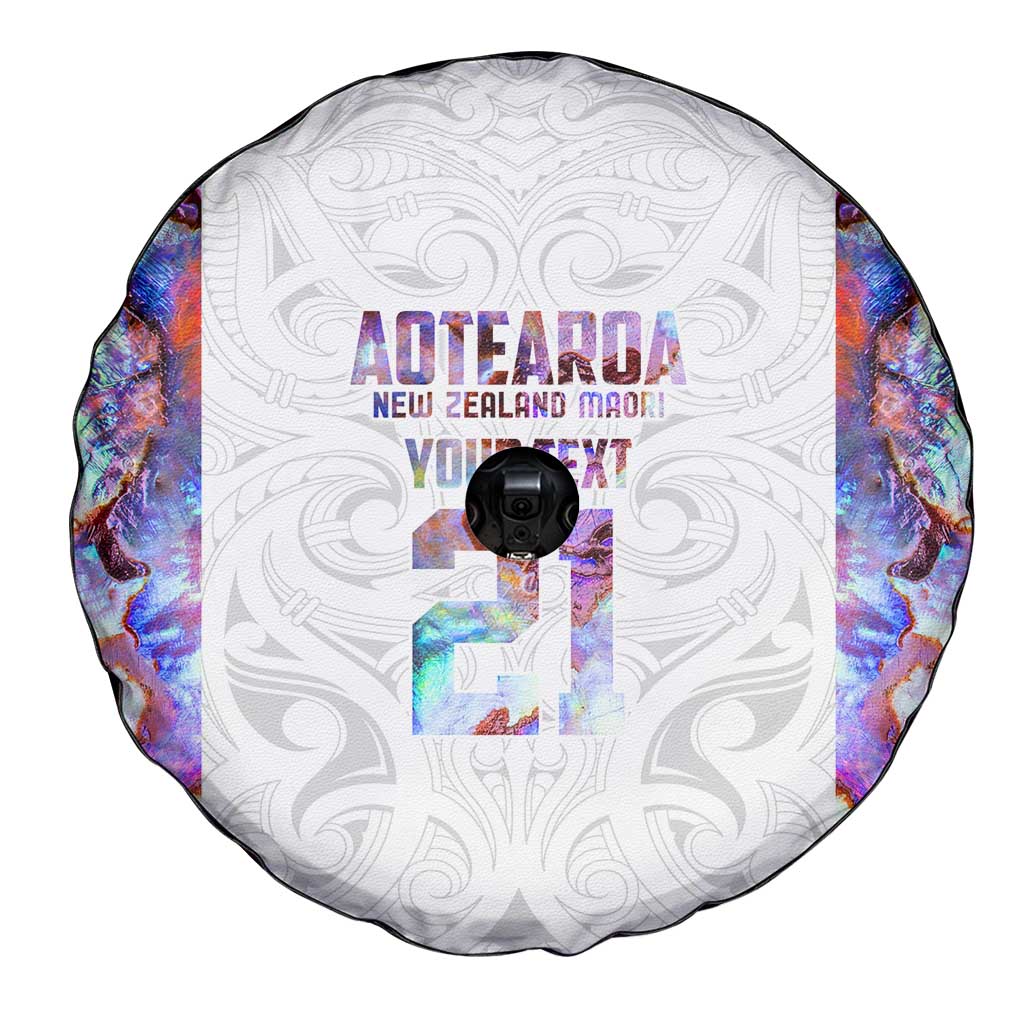 Custom New Zealand Aotearoa Spare Tire Cover Pink Maori Paua Shell Indigenous - Aussie Hoodie