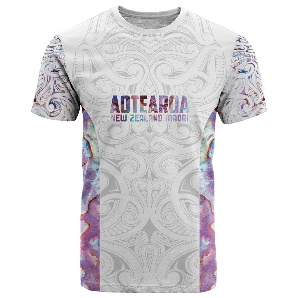 Custom New Zealand Aotearoa T Shirt Pink Maori Paua Shell Indigenous - Aussie Hoodie