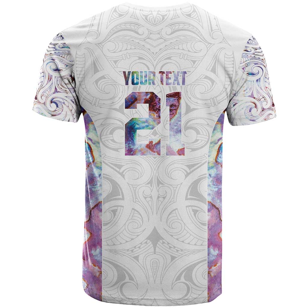 Custom New Zealand Aotearoa T Shirt Pink Maori Paua Shell Indigenous - Aussie Hoodie