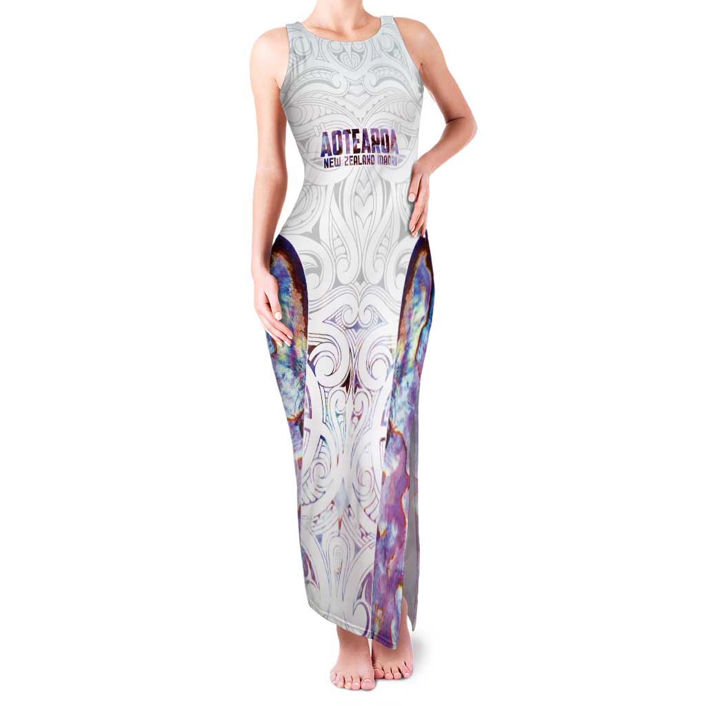 Custom New Zealand Aotearoa Tank Maxi Dress Pink Maori Paua Shell Indigenous - Aussie Hoodie