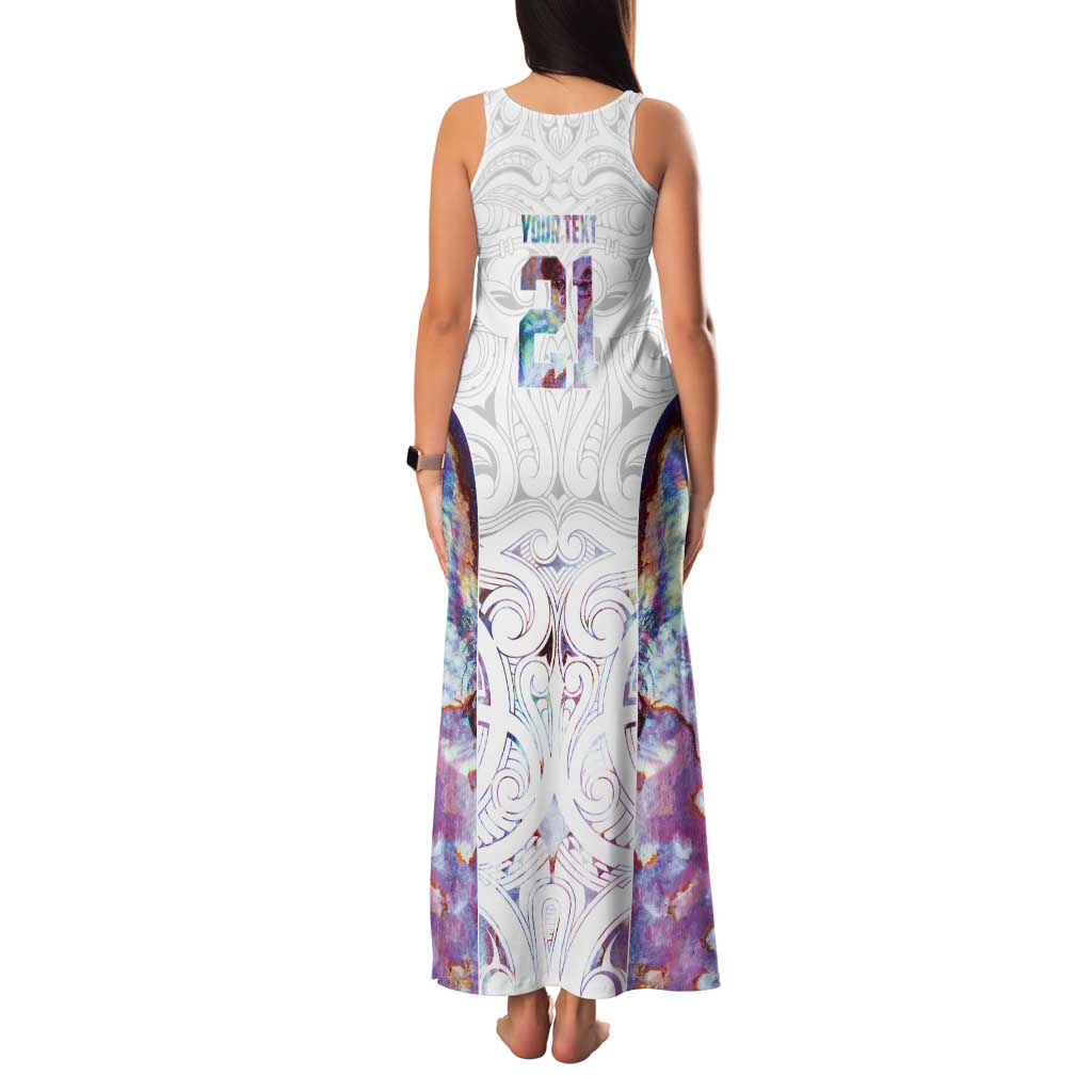 Custom New Zealand Aotearoa Tank Maxi Dress Pink Maori Paua Shell Indigenous - Aussie Hoodie