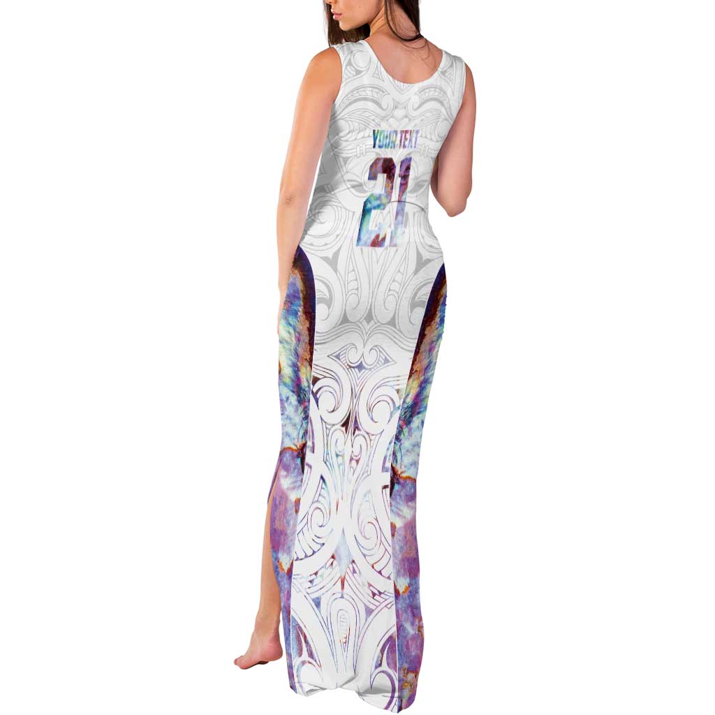 Custom New Zealand Aotearoa Tank Maxi Dress Pink Maori Paua Shell Indigenous - Aussie Hoodie