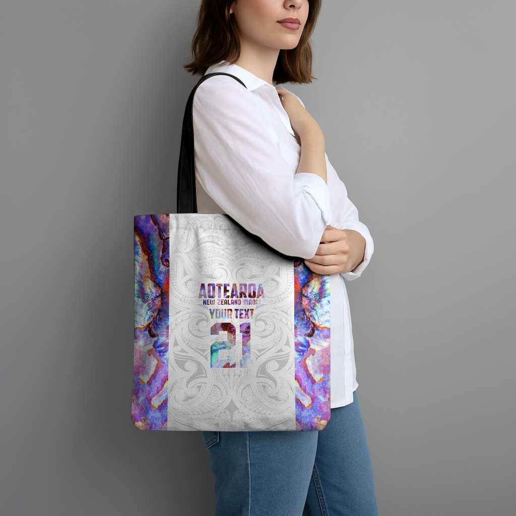 Custom New Zealand Aotearoa Tote Bag Pink Maori Paua Shell Indigenous - Aussie Hoodie