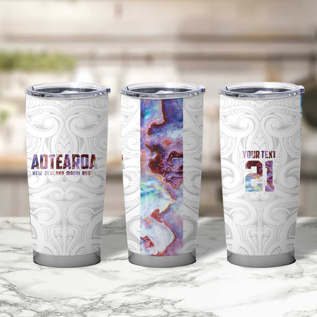Custom New Zealand Aotearoa Tumbler Cup Pink Maori Paua Shell Indigenous - Aussie Hoodie