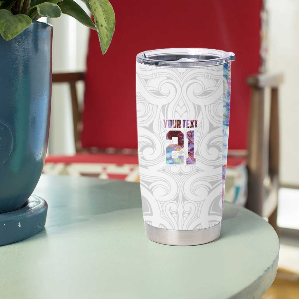 Custom New Zealand Aotearoa Tumbler Cup Pink Maori Paua Shell Indigenous - Aussie Hoodie
