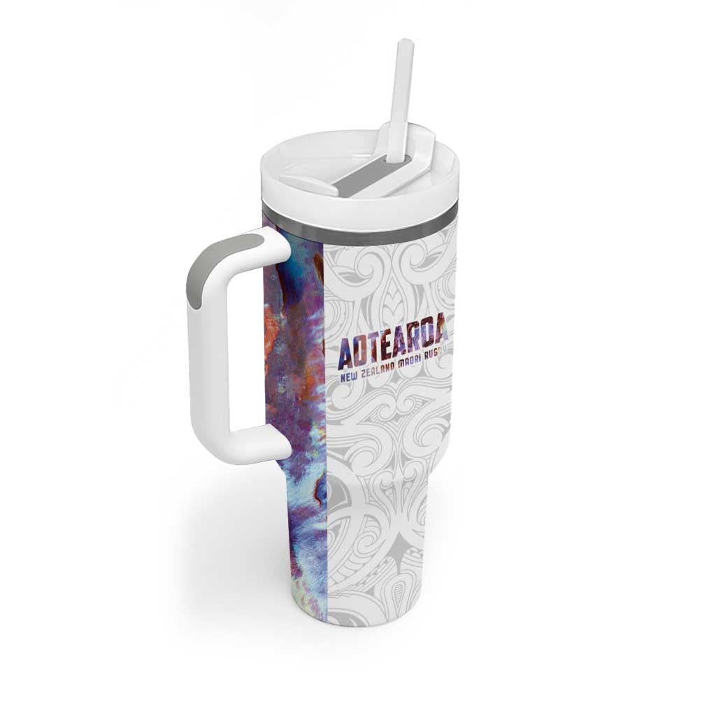 Custom New Zealand Aotearoa Tumbler With Handle Pink Maori Paua Shell Indigenous - Aussie Hoodie