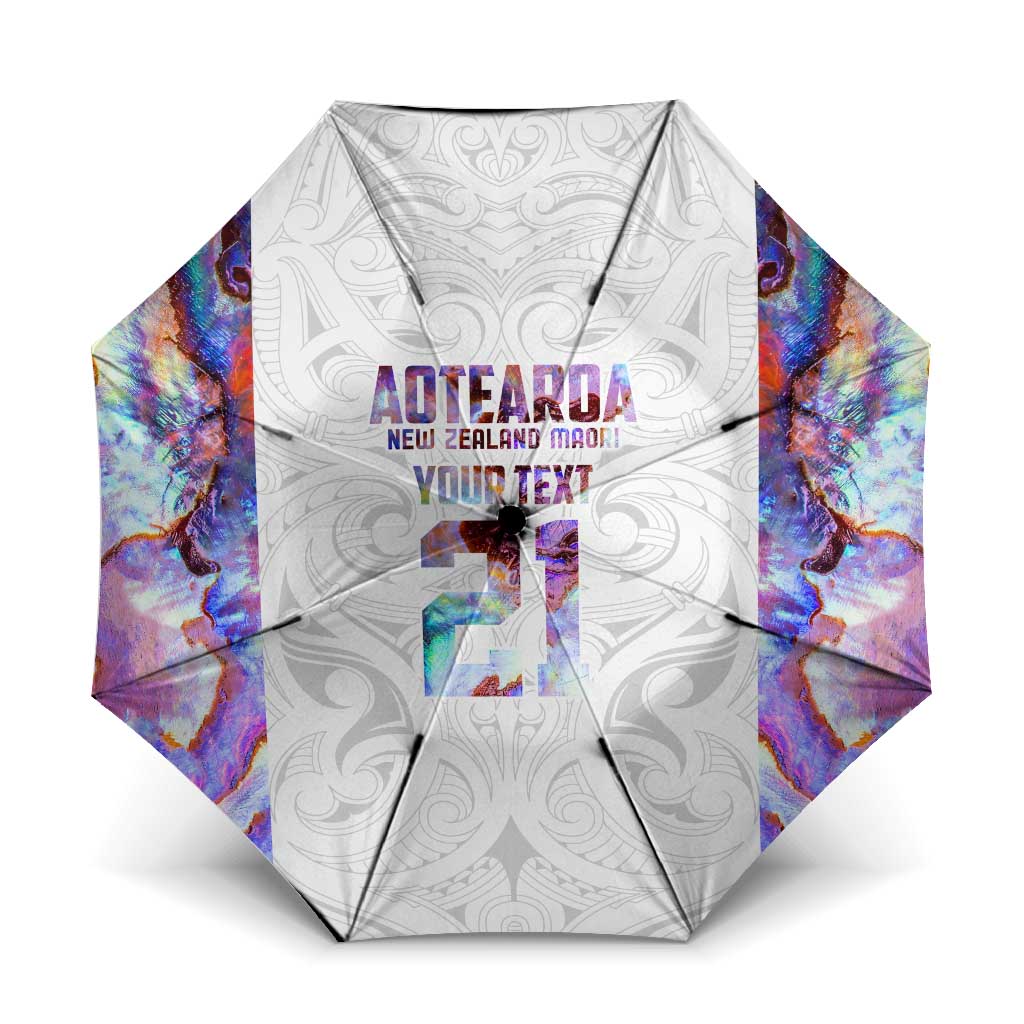 Custom New Zealand Aotearoa Umbrella Pink Maori Paua Shell Indigenous - Aussie Hoodie