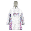 Custom New Zealand Aotearoa Wearable Blanket Hoodie Pink Maori Paua Shell Indigenous - Aussie Hoodie