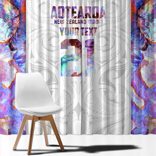 Custom New Zealand Aotearoa Window Curtain Pink Maori Paua Shell Indigenous - Aussie Hoodie