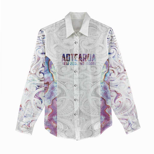 Custom New Zealand Aotearoa Women Casual Shirt Pink Maori Paua Shell Indigenous - Aussie Hoodie