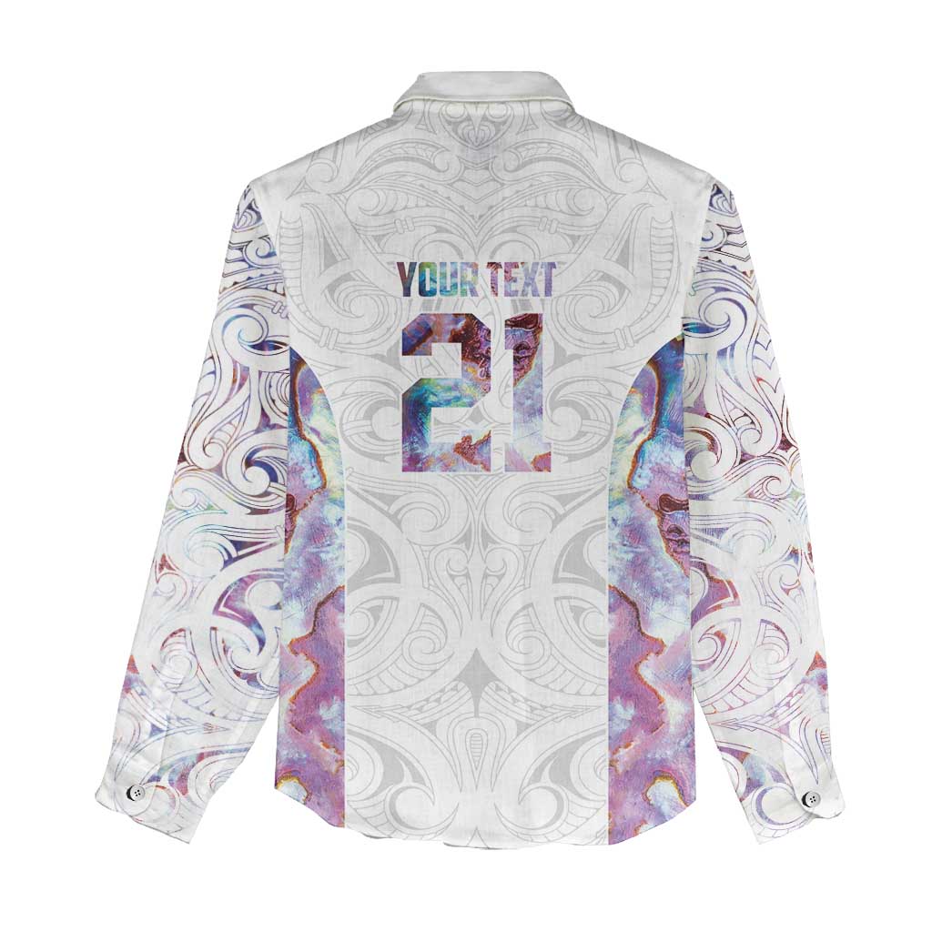 Custom New Zealand Aotearoa Women Casual Shirt Pink Maori Paua Shell Indigenous - Aussie Hoodie