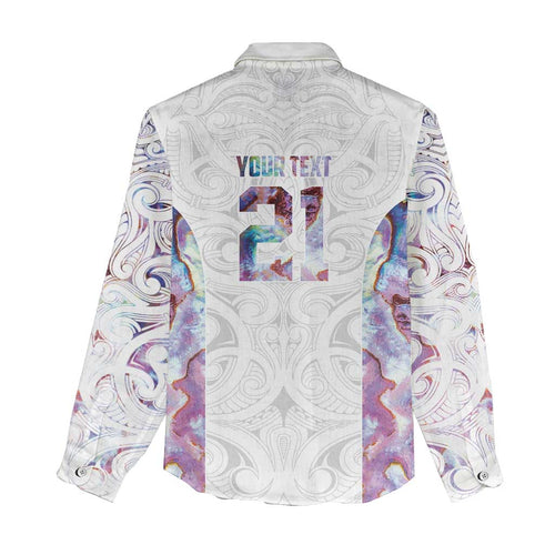 Custom New Zealand Aotearoa Women Casual Shirt Pink Maori Paua Shell Indigenous - Aussie Hoodie