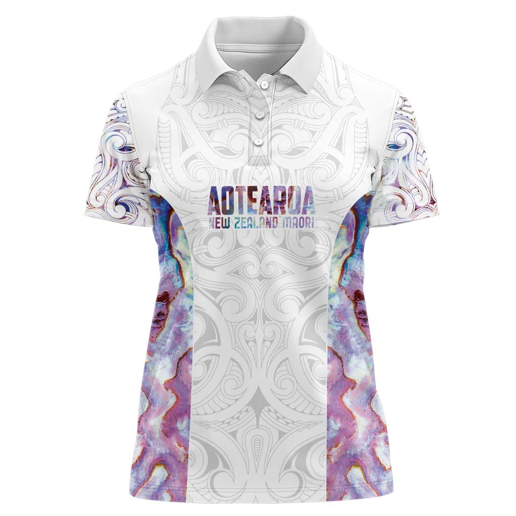 Custom New Zealand Aotearoa Women Polo Shirt Pink Maori Paua Shell Indigenous - Aussie Hoodie