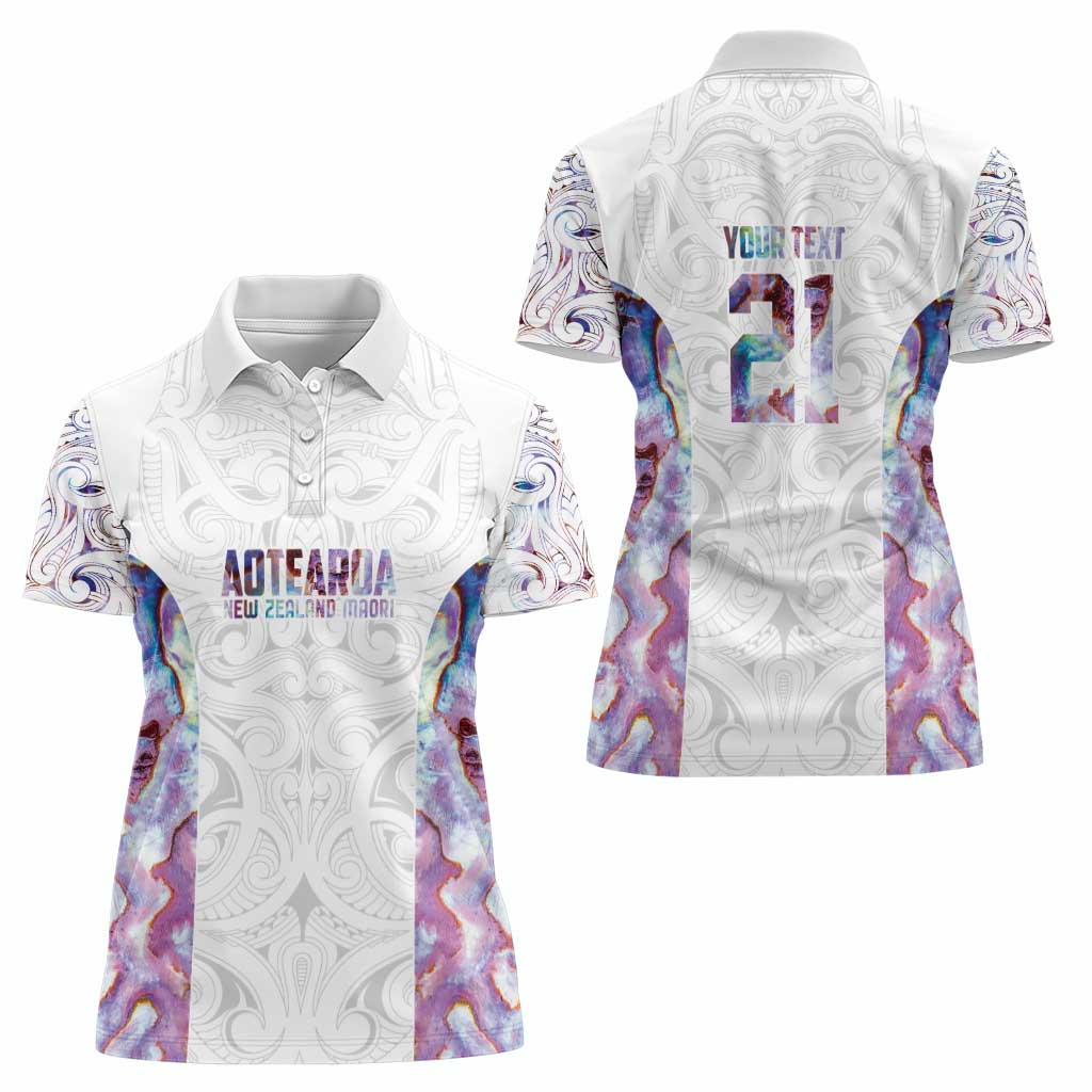 Custom New Zealand Aotearoa Women Polo Shirt Pink Maori Paua Shell Indigenous - Aussie Hoodie