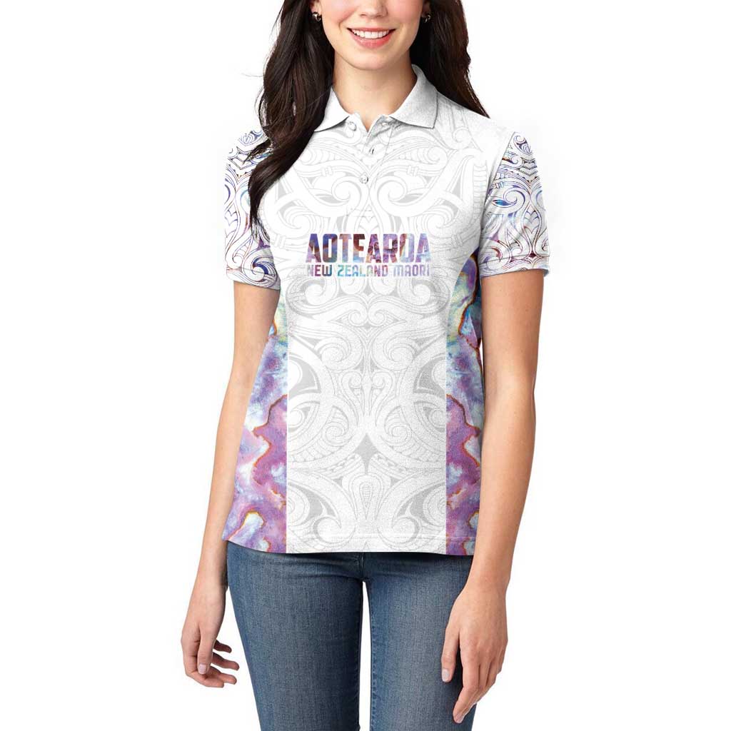Custom New Zealand Aotearoa Women Polo Shirt Pink Maori Paua Shell Indigenous - Aussie Hoodie