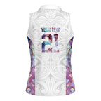 Custom New Zealand Aotearoa Women Sleeveless Polo Shirt Pink Maori Paua Shell Indigenous - Aussie Hoodie