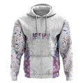 Custom New Zealand Aotearoa Zip Hoodie Pink Maori Paua Shell Indigenous - Aussie Hoodie