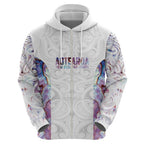 Custom New Zealand Aotearoa Zip Hoodie Pink Maori Paua Shell Indigenous - Aussie Hoodie