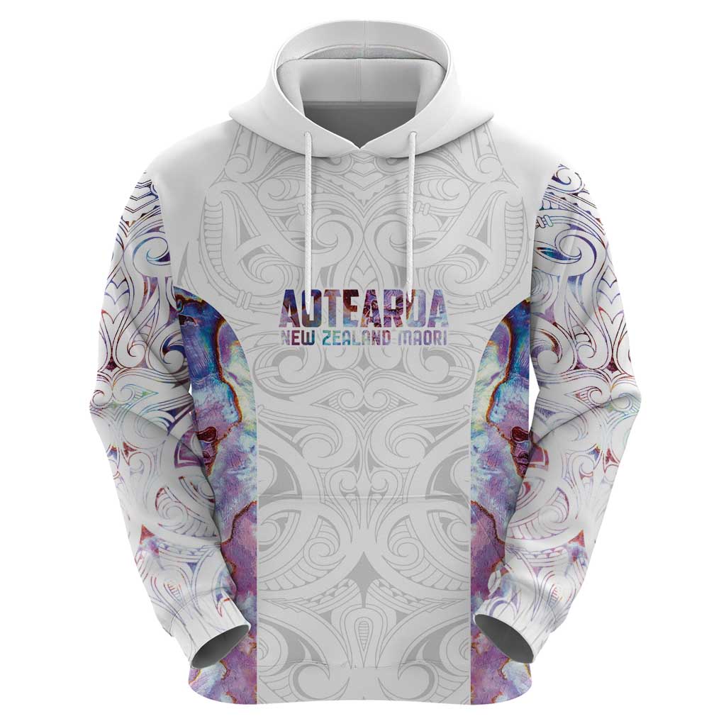 Custom New Zealand Aotearoa Zip Hoodie Pink Maori Paua Shell Indigenous - Aussie Hoodie