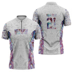 Custom New Zealand Aotearoa Zipper Polo Shirt Pink Maori Paua Shell Indigenous - Aussie Hoodie