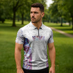 Custom New Zealand Aotearoa Zipper Polo Shirt Pink Maori Paua Shell Indigenous - Aussie Hoodie