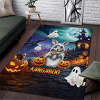 Happy Kangaboo Area Rug Kangaroo and Halloween Haunted House