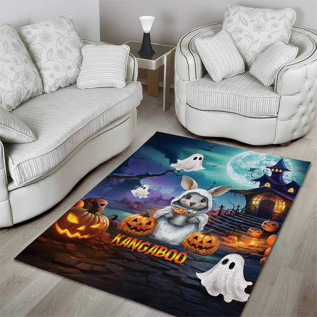 Happy Kangaboo Area Rug Kangaroo and Halloween Haunted House