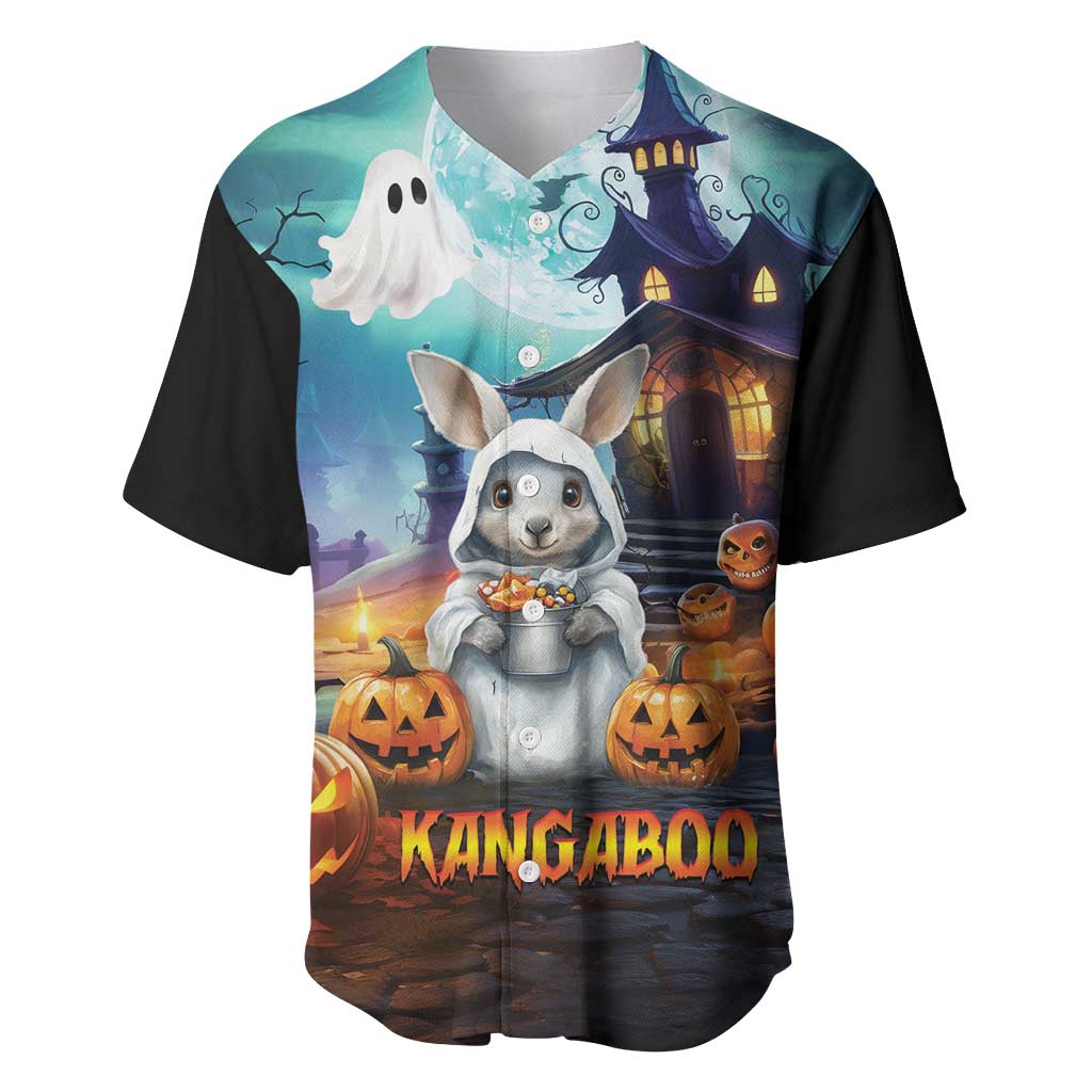 Happy Kangaboo Baseball Jersey Kangaroo and Halloween Haunted House