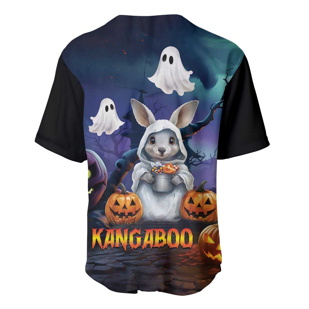 Happy Kangaboo Baseball Jersey Kangaroo and Halloween Haunted House