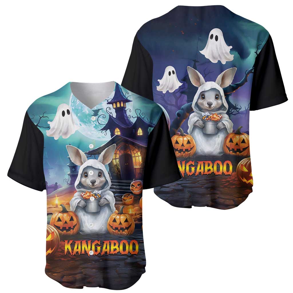 Happy Kangaboo Baseball Jersey Kangaroo and Halloween Haunted House
