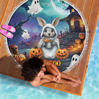 Happy Kangaboo Beach Blanket Kangaroo and Halloween Haunted House