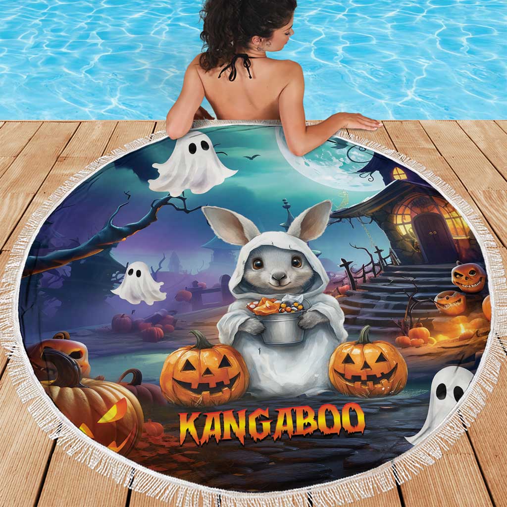 Happy Kangaboo Beach Blanket Kangaroo and Halloween Haunted House