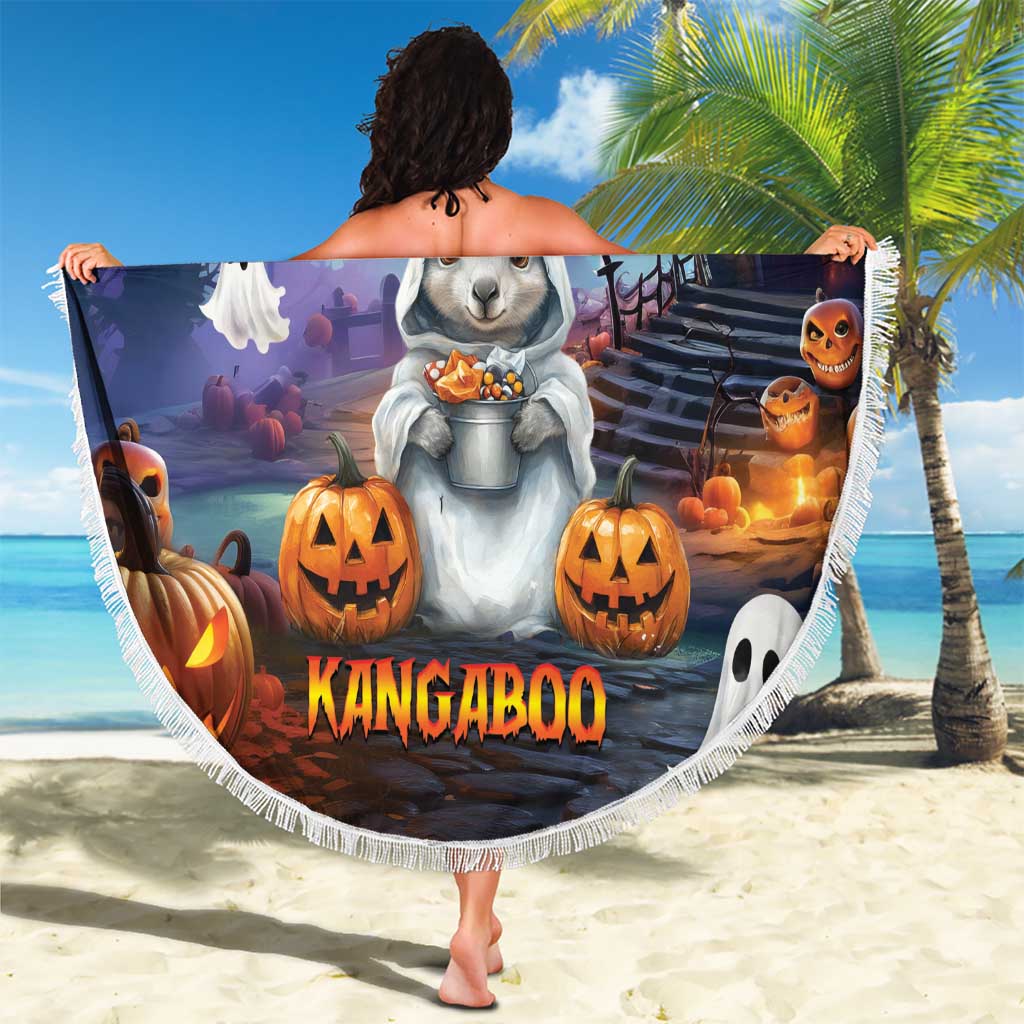Happy Kangaboo Beach Blanket Kangaroo and Halloween Haunted House