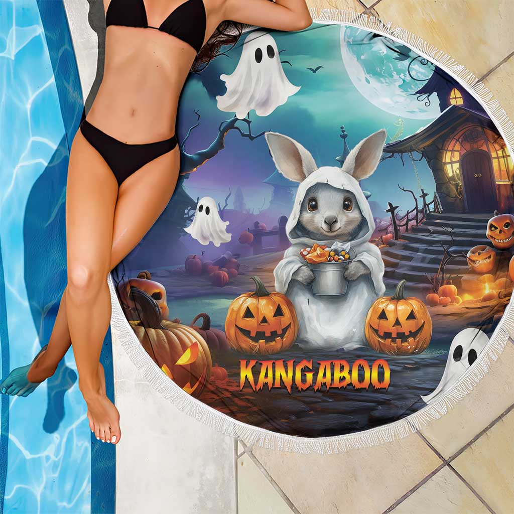 Happy Kangaboo Beach Blanket Kangaroo and Halloween Haunted House
