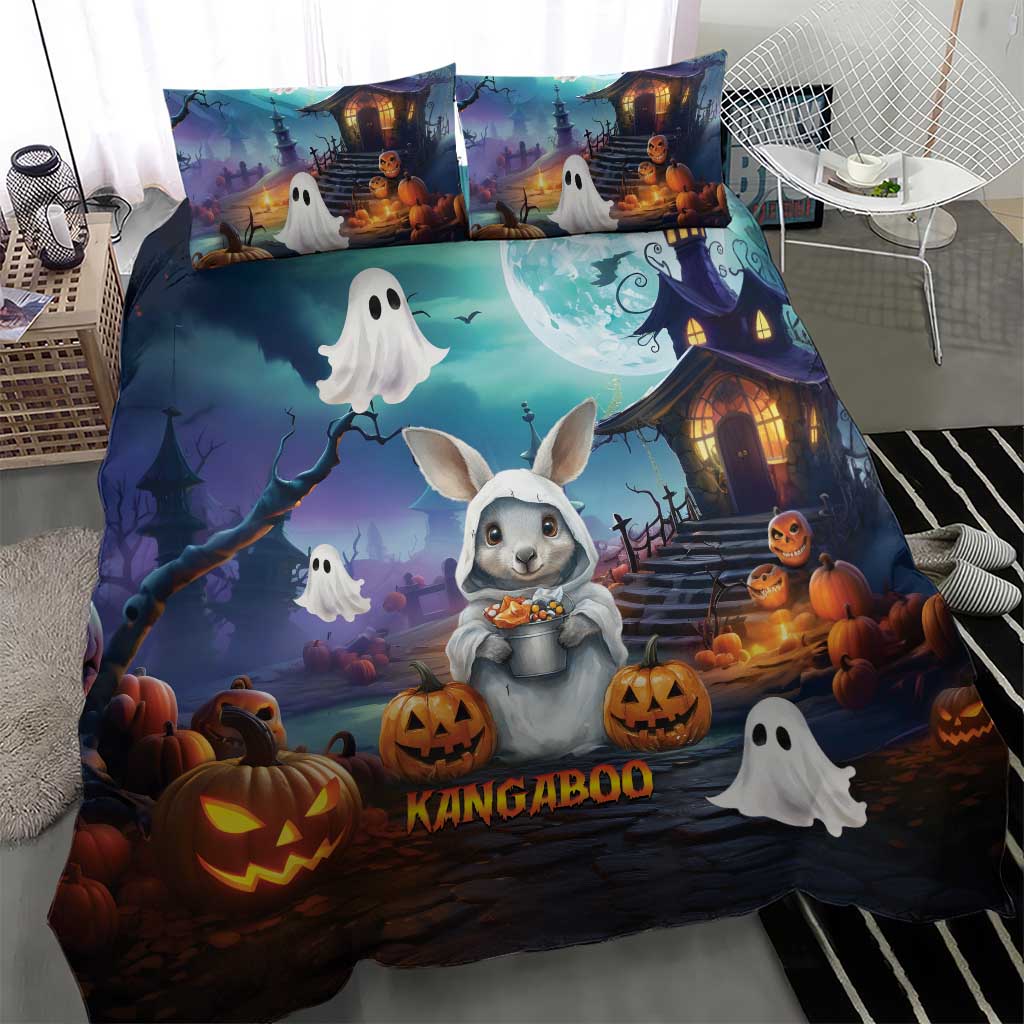 Happy Kangaboo Bedding Set Kangaroo and Halloween Haunted House