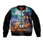 Happy Kangaboo Bomber Jacket Kangaroo and Halloween Haunted House