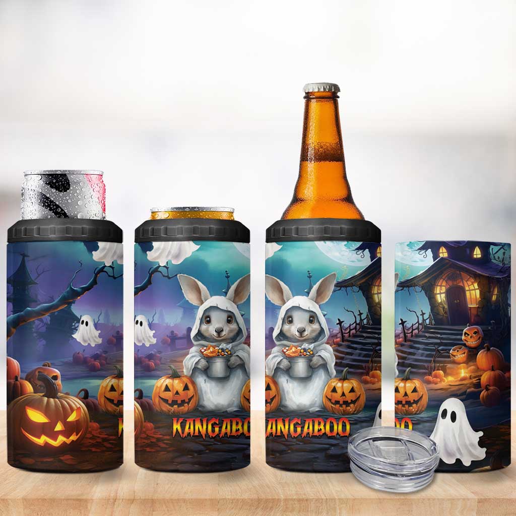 Happy Kangaboo 4 in 1 Can Cooler Tumbler Kangaroo and Halloween Haunted House