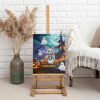 Happy Kangaboo Canvas Wall Art Kangaroo and Halloween Haunted House
