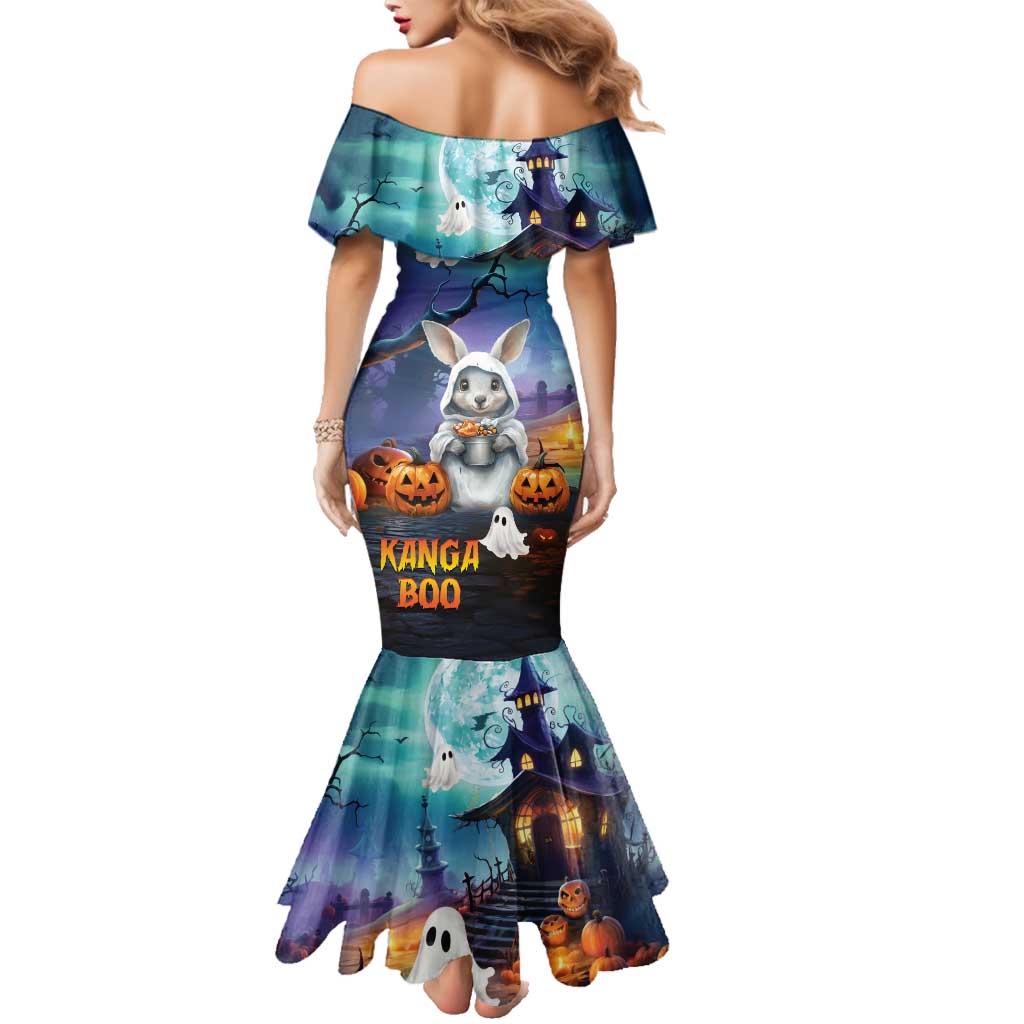 Happy Kangaboo Family Matching Mermaid Dress and Hawaiian Shirt Kangaroo and Halloween Haunted House