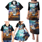 Happy Kangaboo Family Matching Puletasi and Hawaiian Shirt Kangaroo and Halloween Haunted House
